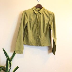 🛍 Green Button Down Blouse